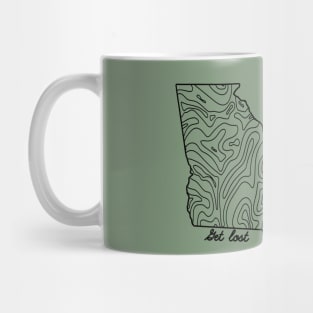 Get Lost Hiking Topographic Art Hike Georgia State Map Mug